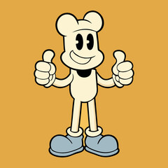 character of a bone with a thumb up