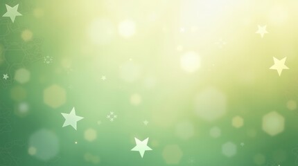 Obraz premium Celestial Green: A Dreamy Bokeh Background with Stars