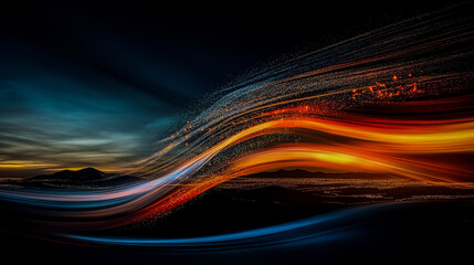 Cascading Light Trails from Fireworks