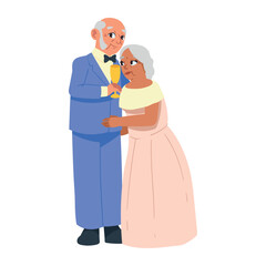 happy couple golden wedding