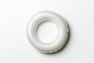 White plastic float ring, top view isolated for design mockup.