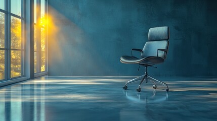 Modern Office Chair in Minimalist Workspace with Natural Light