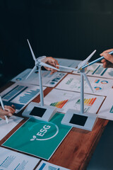 Carbon offset price report CO2 emission. Future growth Net zero waste in ESG ethical SME office...