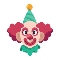 happy clown head and party hat