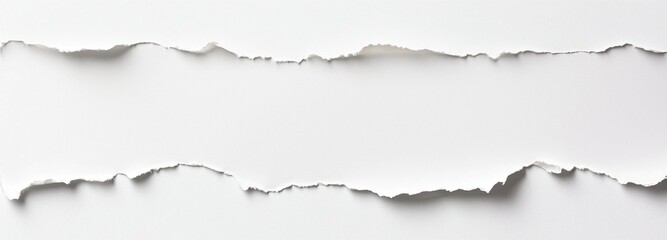 Ragged white paper edge, horizontal banner space on white.