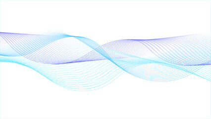 Flowing wave futuristic lines isolated on white background. Dynamic sound wave isolated on white background.