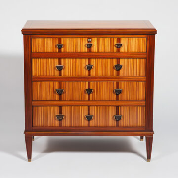 Elegant mahogany wood dresser featuring multiple drawers and classic design, perfect for adding touch of sophistication to any room