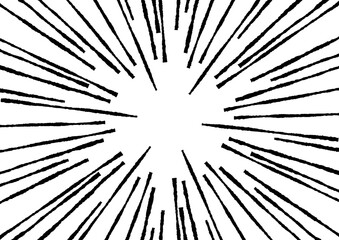 Obraz premium ラフな線の漫画風集中線の素材