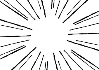 ラフな線の漫画風集中線の素材