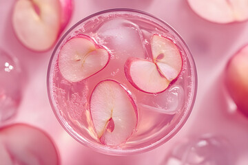 Delicate Pink Rose Apple Juice with Exquisite Garnish