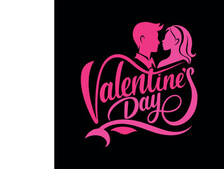 Typography design of Happy Valentine's Day