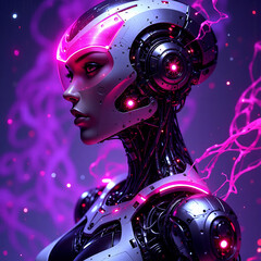 robot with a metallic