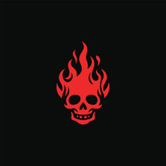 Burning skull logo