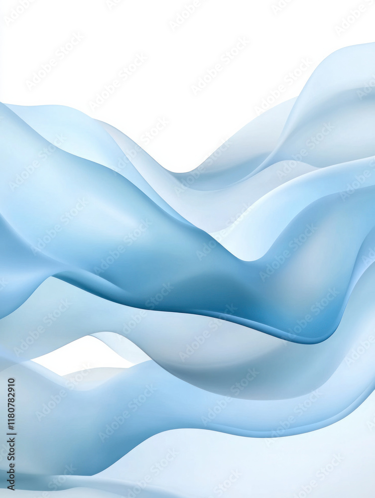 Aufkleber Soft blue waves create serene and calming abstract background. Ideal for design projects