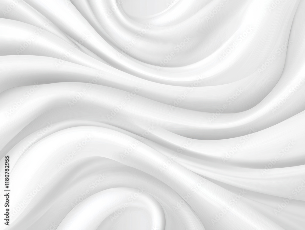 Poster smooth white fabric with elegant folds and curves creates serene atmosphere