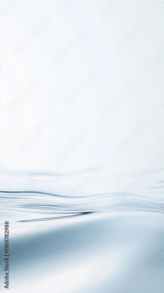 Aufkleber Smooth water surface with gentle waves reflecting light, creating serene atmosphere