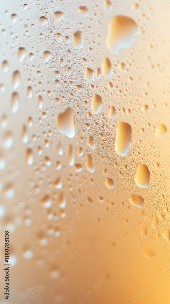 Poster moisture droplets on glass surface create refreshing atmosphere