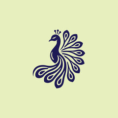 Fototapeta premium Elegant peacock logo