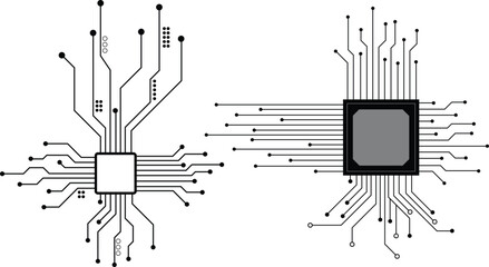 Circuit board. Technology background. Central Computer Processors CPU concept. Motherboard digital chip.
