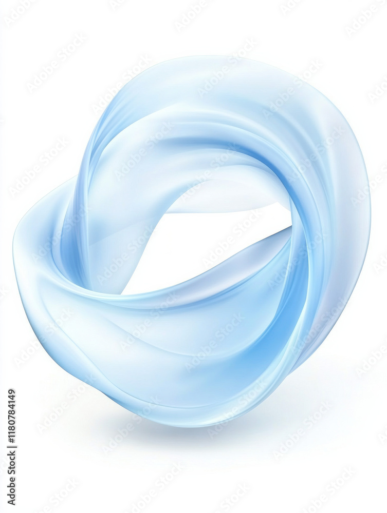Poster soft blue fabric swirling gracefully in fluid motion, creating elegant design