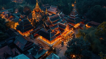 Obraz premium A large group of gold statues of Buddha are sitting in a row. Phuttha Utthayan Makha Bucha Anusorn (Buddhism Memorial Park), Nakhon Nayok, Thailand