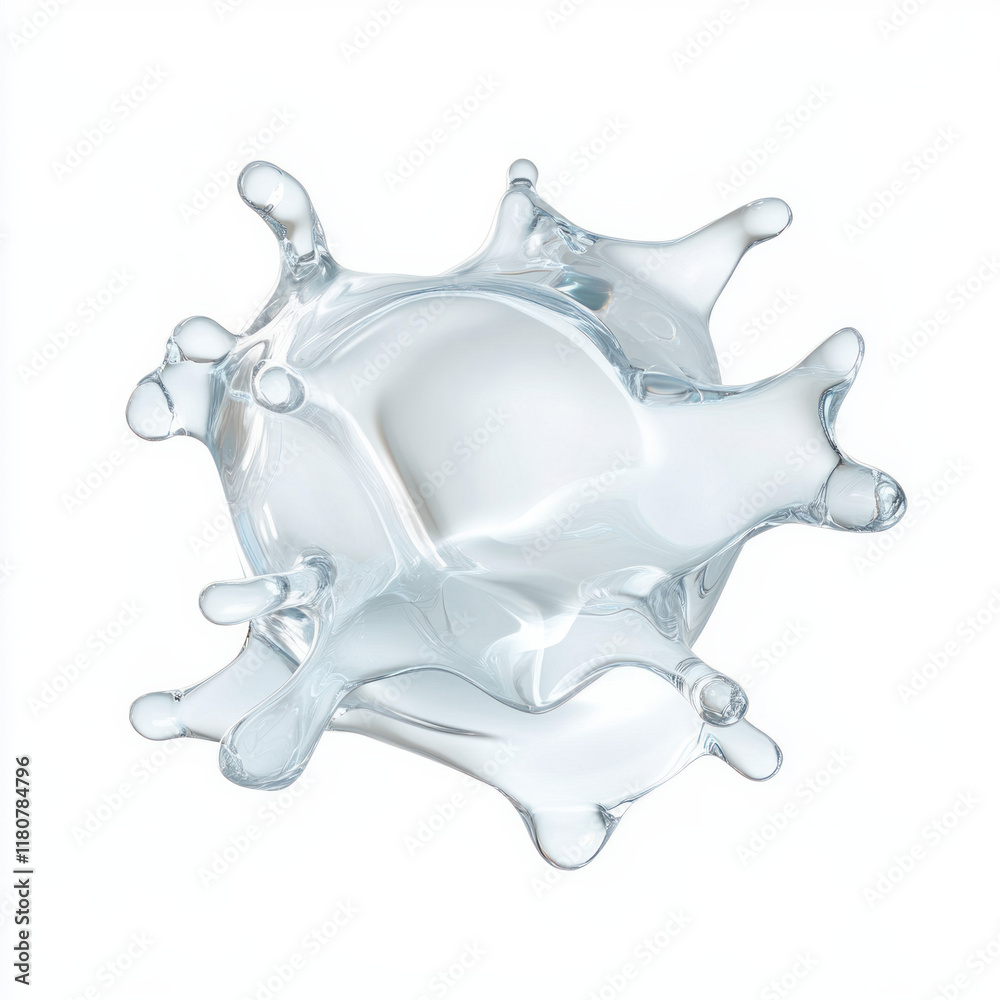 Poster clear water splash with dynamic droplets captures essence of fluid motion