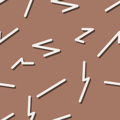 Seamless mocha brown and white vintage memphis rounded ticks with shadow textile pattern vector