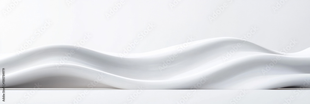 Aufkleber sleek white waves create modern, minimalist design element on clean surface