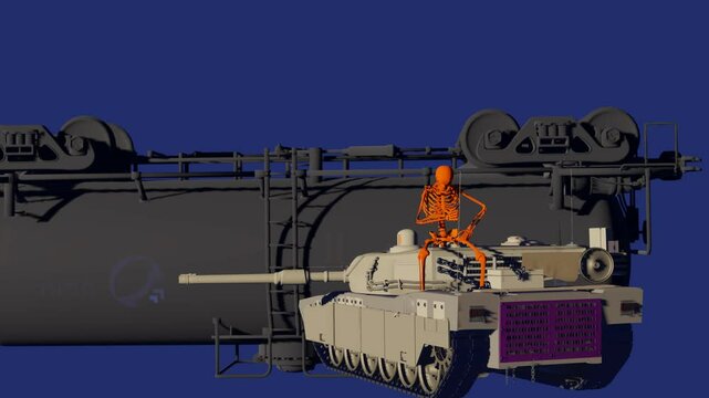 Rail tank And TNX Drums. Train Tank Animation .