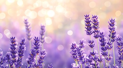 Lavender Flowers Bloom in Soft Sunlight