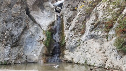 Hiking to a Waterfall at Eaton Canyon Natural Area near Los Angeles, California