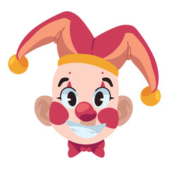 happy clown head cartoon