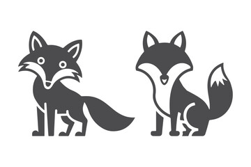 set of fox logo icon vector art