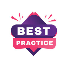 Best practice banner symbol isolated speech. Vector isolated for announce, business Advertising.