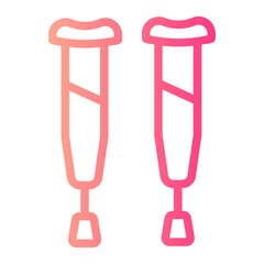 Crutches gradient icon