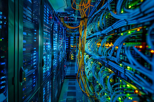 The Luminous Heart of Technology: A Detailed Insight into an Advanced IT Server Room