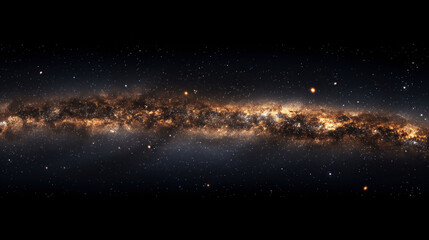 Obraz premium Panoramic view of the Milky Way galaxy showcasing a rich tapestry of stars against a deep black sky