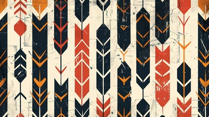 Obraz premium tribal arrow seamless pattern wallpaper