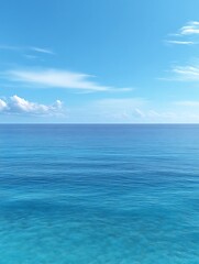Obraz premium Calm ocean under a blue sky.