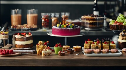 Delicious dessert display bakery food photography cozy atmosphere close-up view sweet treats inspiration