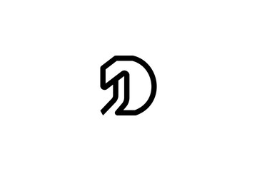 Simple Letter SD or DS Logo Design Vector 