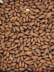 볶은 유기농 아몬드, 음식, 너트 