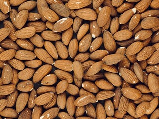 볶은 유기농 아몬드, 음식, 너트 