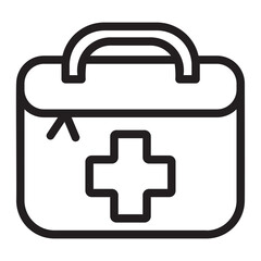 Obraz premium first aid kit line icon