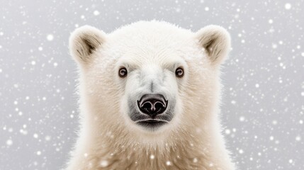 Captivating polar bear in snowy wilderness with fluffy white fur