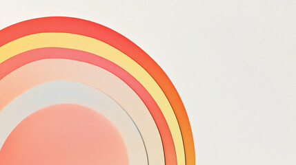 abstract colorful rainbow curved shapes on a white background