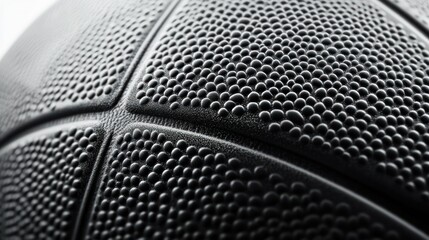 Textured 3D basketball with fine grip details and sharp black seams, on a white background.
