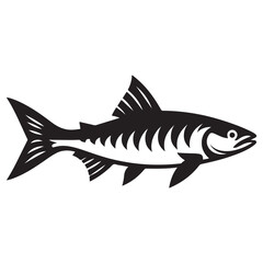Barracuda Silhouette Vector Illustration Sea Predator Fierce Creature