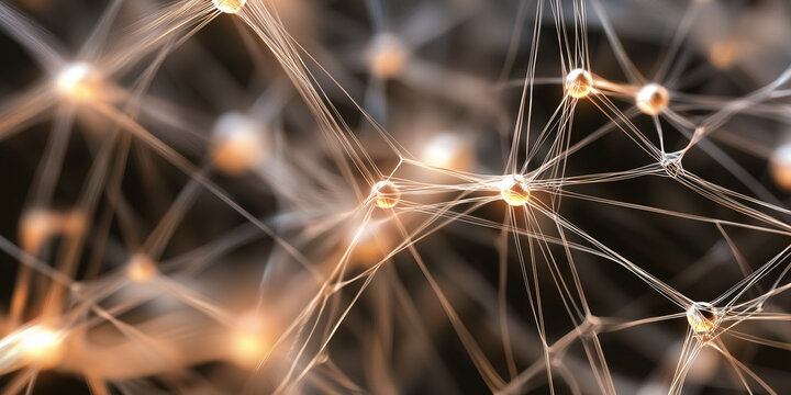 Human neuron low poly anatomy concept. Artificial neural network technology science medicine cloud computing. AI 3D abstract biology system. Polygonal blue glowing illustration - Powered by Adobe