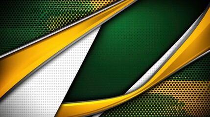 Dark Green Gold White Futuristic Athletic Background Texture